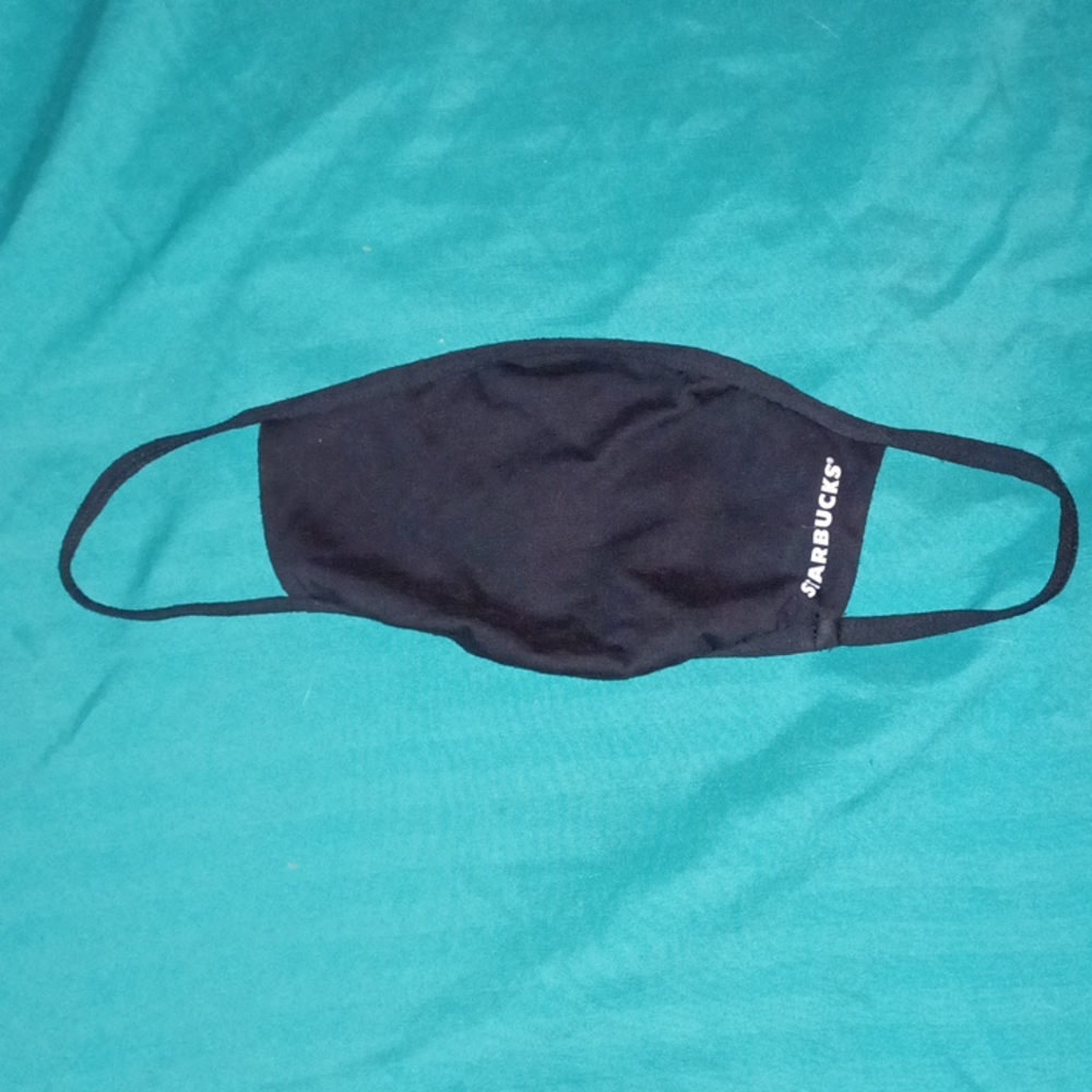 Starbucks mask.black with white embroidered letters washable. Unisex